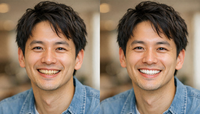 歯の明るさで、お顔の印象は変わります